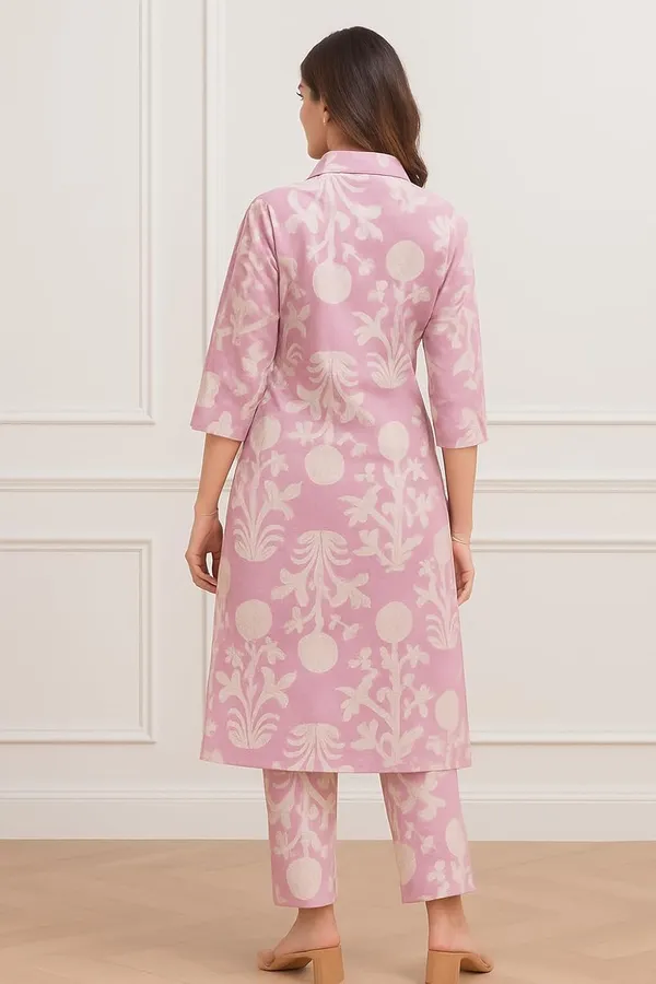 Womens_Cotton_Co-ord_Set_Pink_And_White_Damask_Print_Pink