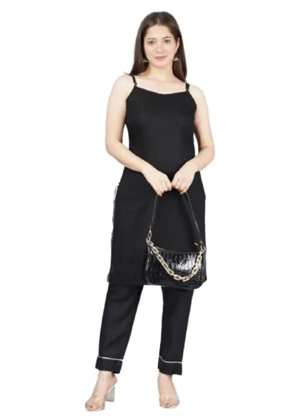 Womens_Sleeveless_Kurta_And_Pant__Spaghetti_Strap_Solid_Black