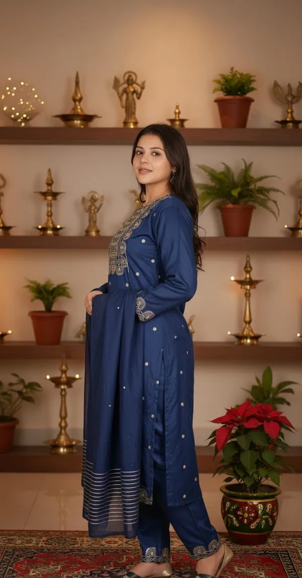 Womens_Salwar_Kameez_Roman_Silk_Set_Gold_Embroidered_Blue