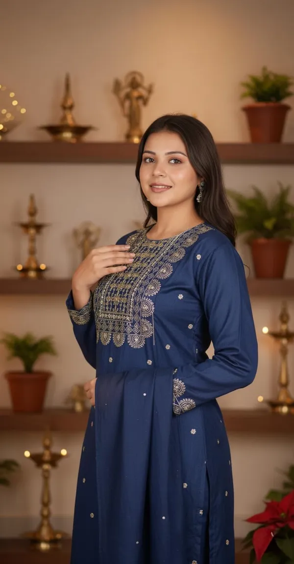 Womens_Salwar_Kameez_Roman_Silk_Set_Gold_Embroidered_Blue