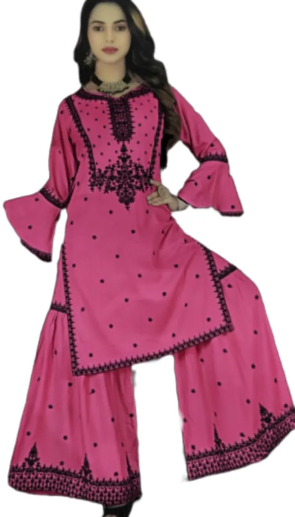 Womens_Embroidered_Kurta_Sharara_Set_With_Bell_Sleeves_Pink