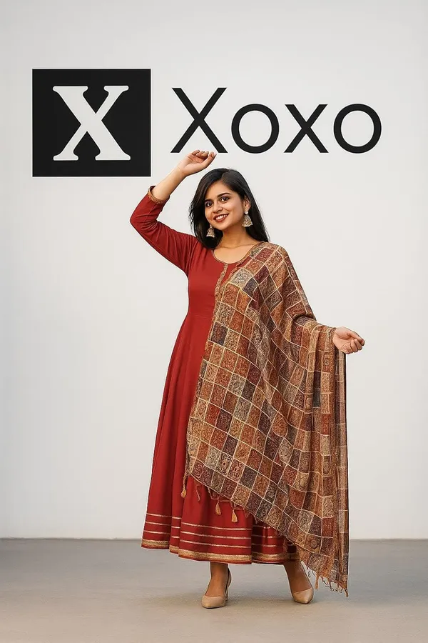 Womens_Elegant_Ethnic_Long_Anarkali_Dress_With_Printed_Dupatta_Red