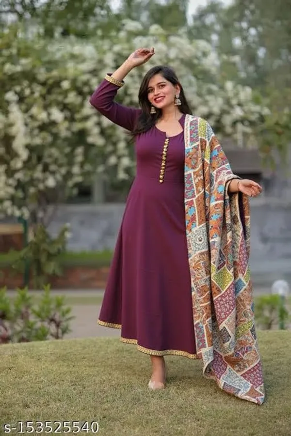 Womens_Elegant_Ethnic_Long_Anarkali_Dress_With_Printed_Dupatta_Wine