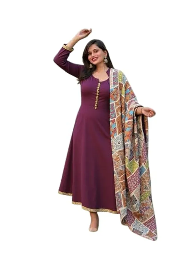 Womens_Elegant_Ethnic_Long_Anarkali_Dress_With_Printed_Dupatta_Wine