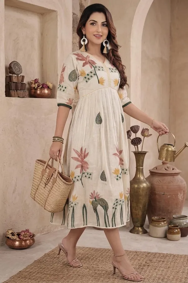 Womens_Floral_Print_Cotton_Midi_Dress