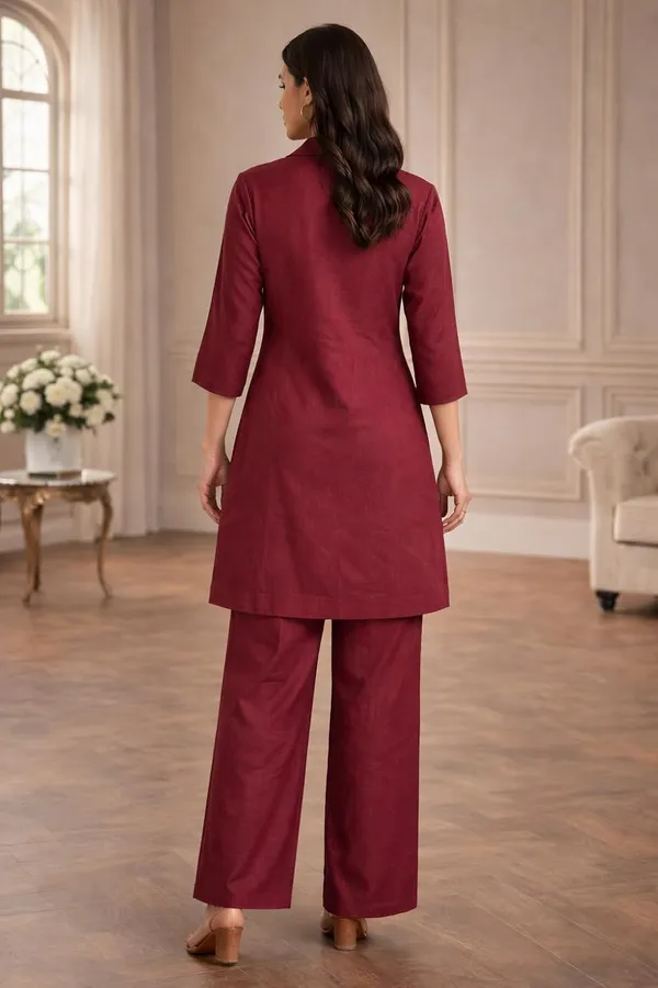 Womens_Solid_Co-ord_Set_Maroon