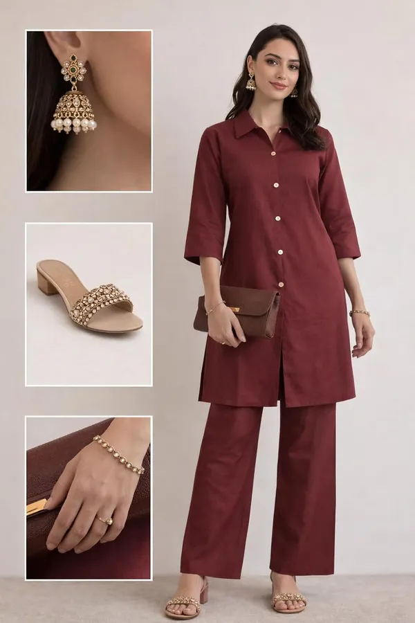 Womens_Solid_Co-ord_Set_Maroon