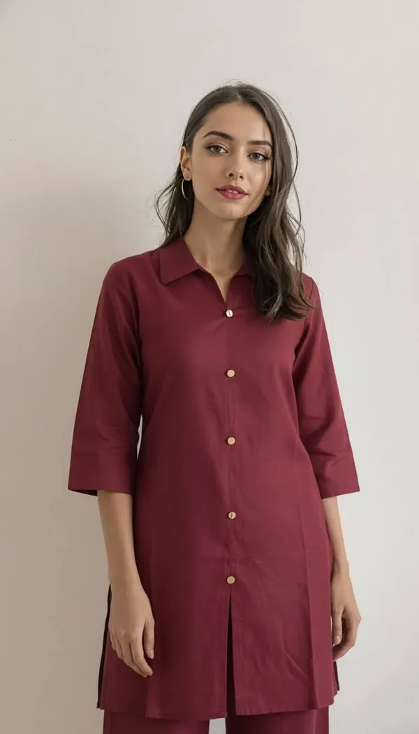 Womens_Solid_Co-ord_Set_Maroon