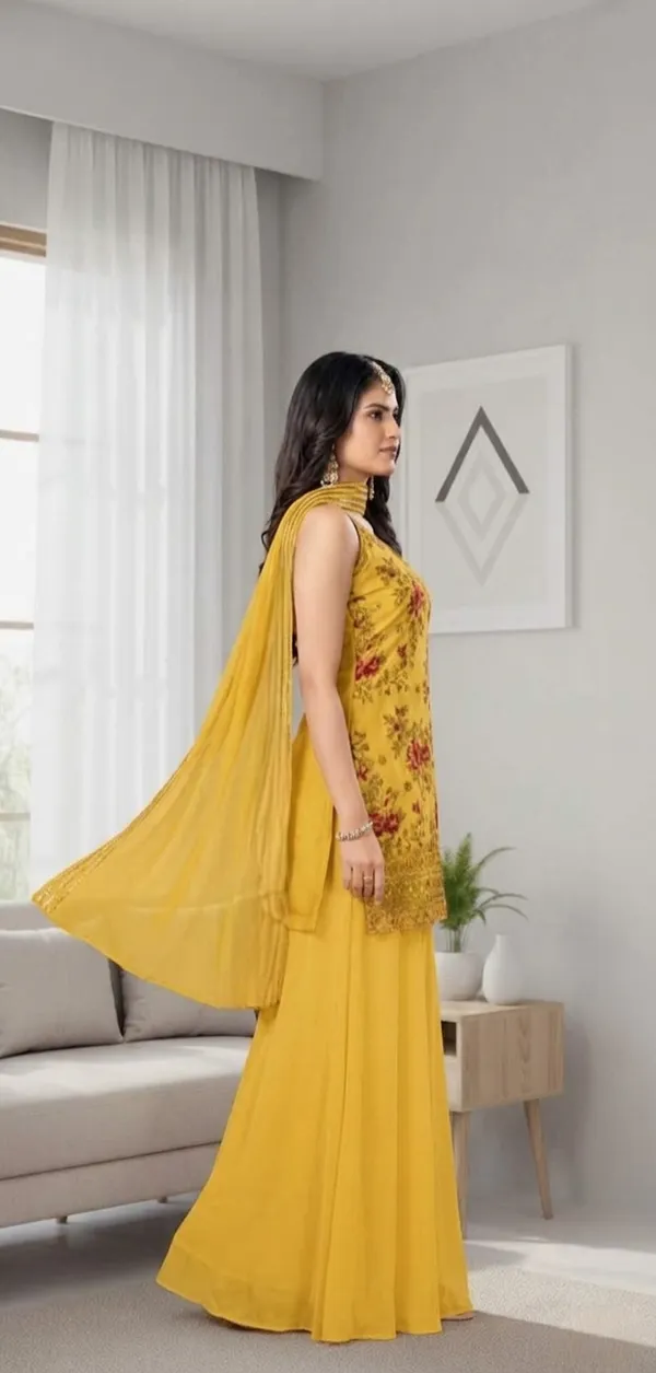 The_XOXO_Women's_Georgette_Floral_Printed_Sharara_Suit_Set_|_Strappy_Kurti_with_Matching_Sharara_&_Dupatta_|_Ethnic_Party_Wear_Kurta_Set_for_Women_|_3-Piece_Outfit