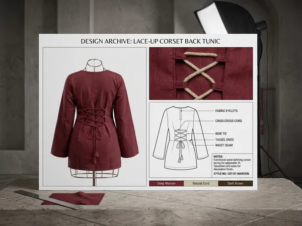 Women_Cotton_Blend_Short_Kurti_Top_with_Bell_Sleeves_&_Corset_Tie-Up_Back_|_Stylish_Designer_Neckline_Ethnic_Tunic_Kurta_for_Casual_Wear,_Office_&_Indo-Western_Styling