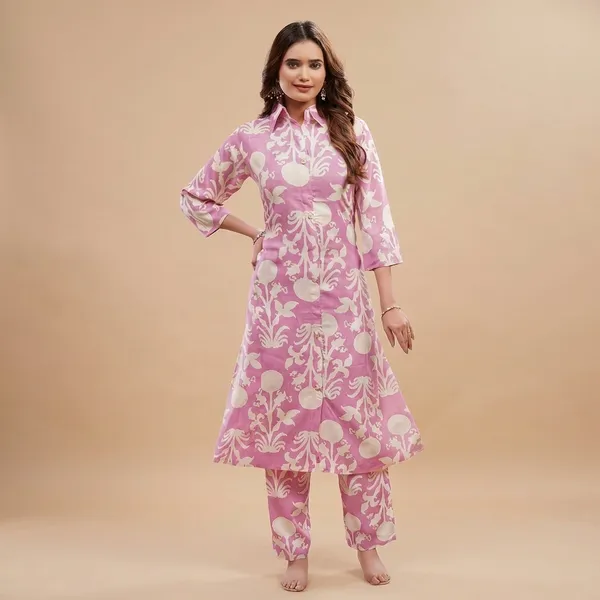 Womens_Cotton_Co-ord_Set_Pink_And_White_Damask_Print_Pink