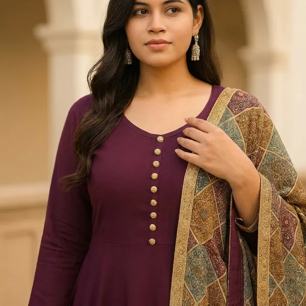 Womens_Elegant_Ethnic_Long_Anarkali_Dress_With_Printed_Dupatta_Wine
