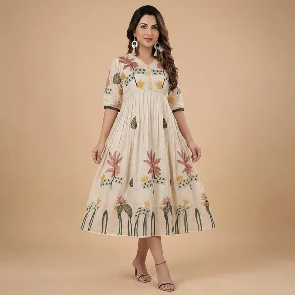 Womens_Floral_Print_Cotton_Midi_Dress