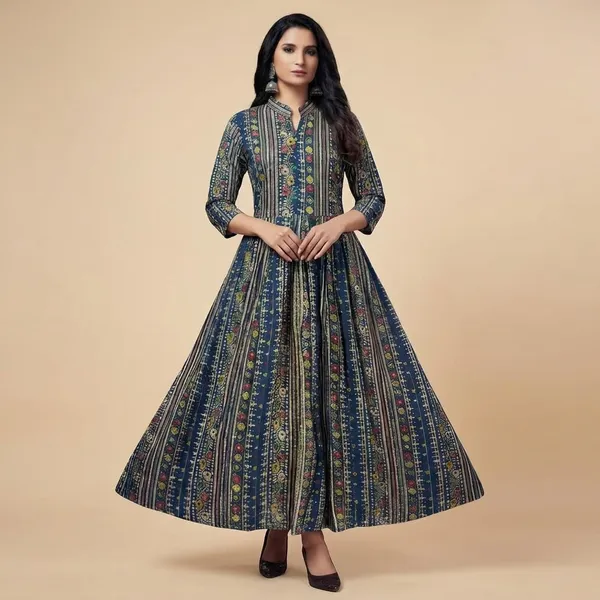 Womens_Ethnic_Printed_Long_Ankle_Length_Dress_Premium_Rayon_Festive_Wear_Navy_Blue