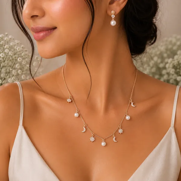 Celestial_Moon_&_Pearl_Necklace_With_Matching_Pearl_Drop_Earrings_Set_–_925_Sterling_Silver_-_Rose_Gold_Finish