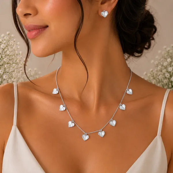 Mother_Of_Pearl_Heart_Necklace_Set_-_925_Silver