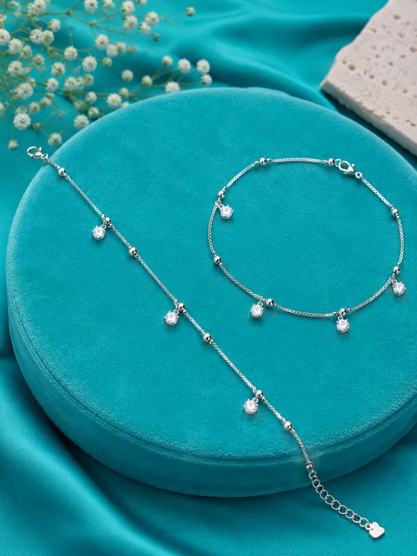 Round_Solitaire_Charms_Anklet_-_925_Silver_-_Single