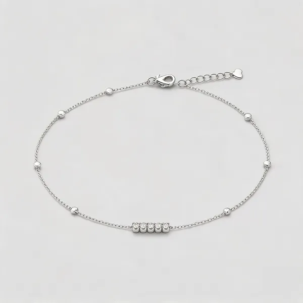Cascade_Solitaire_Anklet_925_Silver_-_Single