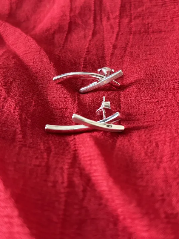 Cruz_Textured_&_Polished_Asymmetric_Cross_Earrings_-_Made_With_925_Silver