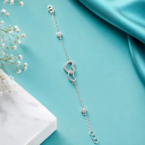 Sparkling_Dual_Heart_Silver_Chain_Bracelet_-_Made_With_925_Silver