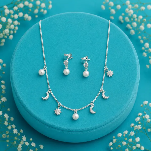 Celestial_Moon_&_Pearl_Necklace_With_Matching_Pearl_Drop_Earrings_Set_–_925_Sterling_Silver_Rhodium_Finish