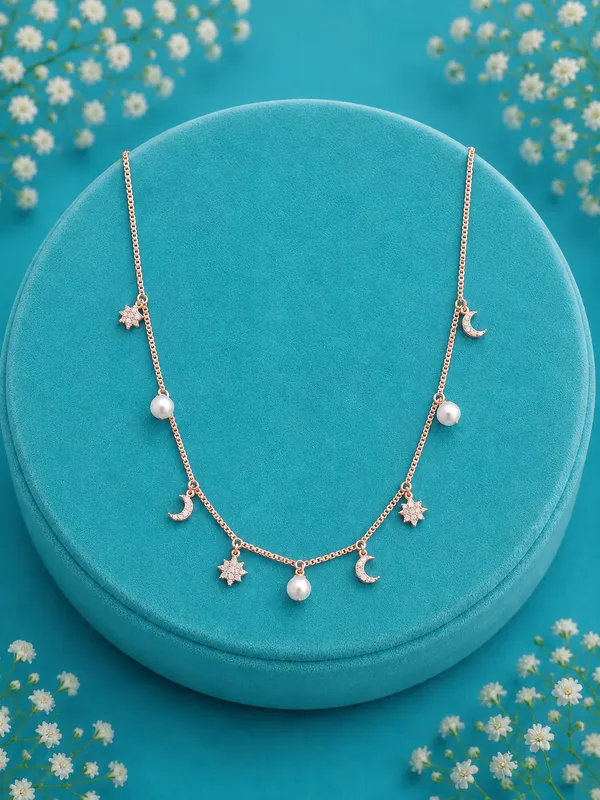 Celestial_Moon_&_Pearl_Necklace_With_Matching_Pearl_Drop_Earrings_Set_–_925_Sterling_Silver_-_Rose_Gold_Finish