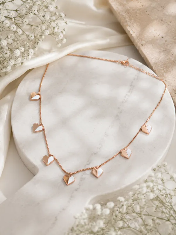 Mother_Of_Pearl_Heart_Necklace_Set_(Rose_Gold)_-_925_Silver