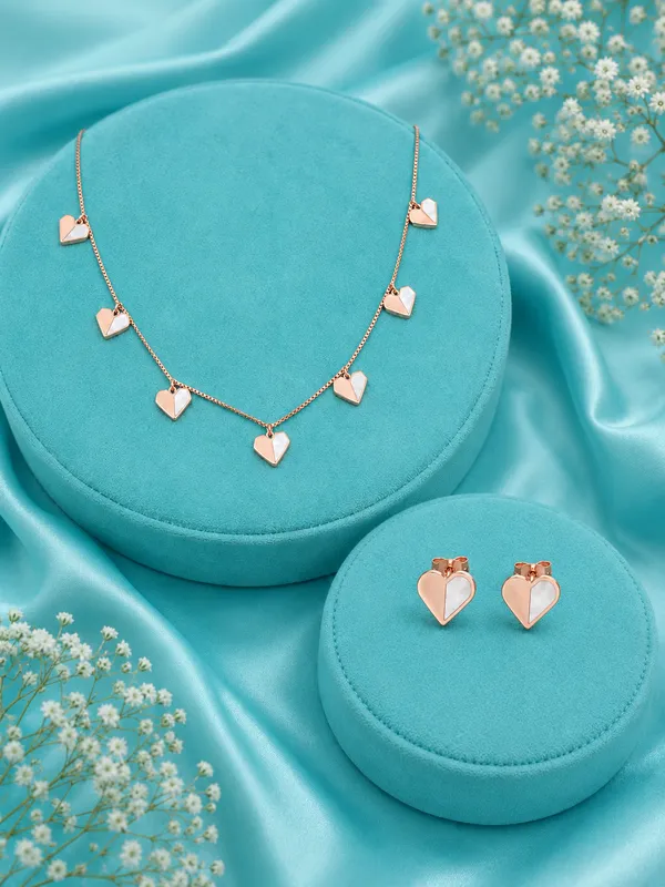 Mother_Of_Pearl_Heart_Necklace_Set_(Rose_Gold)_-_925_Silver