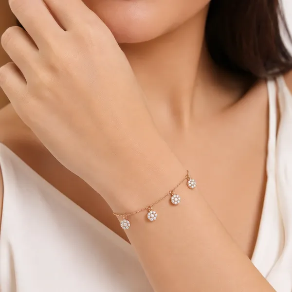 Stellar_Disc_Dangle_Bracelet_-_Rose_Gold_-_Made_With_925_Silver