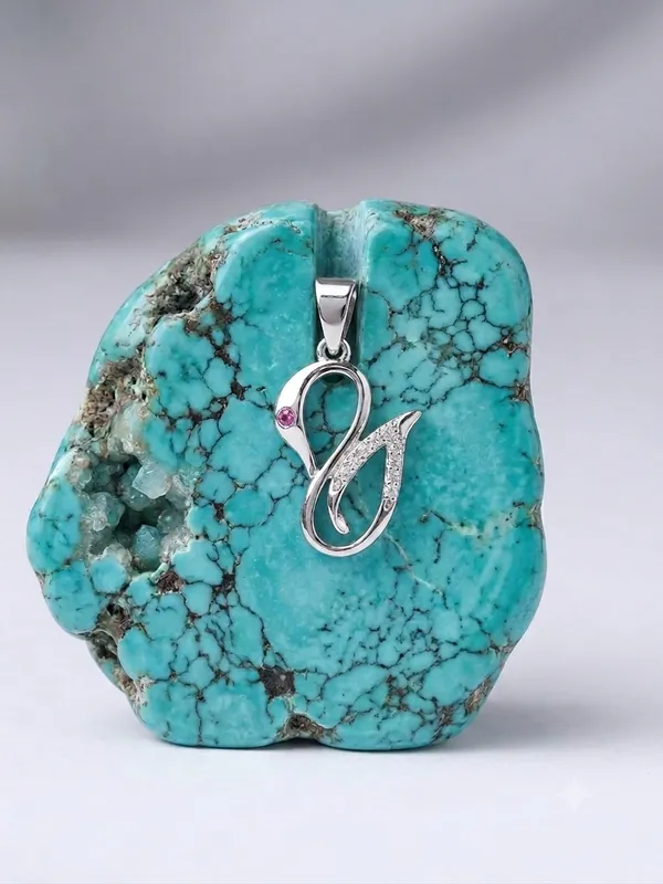 Serenade_Pink_Sapphire_&_Pavé_Swan_Charm_-_Made_With_925_Silver