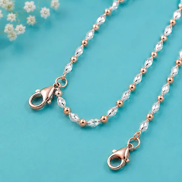 Rose_Gold_Dual_Tone_Sparkle_Beaded_Anklet_925_Silver_-_Single