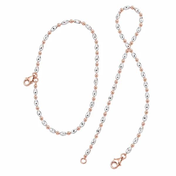 Rose_Gold_Dual_Tone_Sparkle_Beaded_Anklet_925_Silver_-_Single