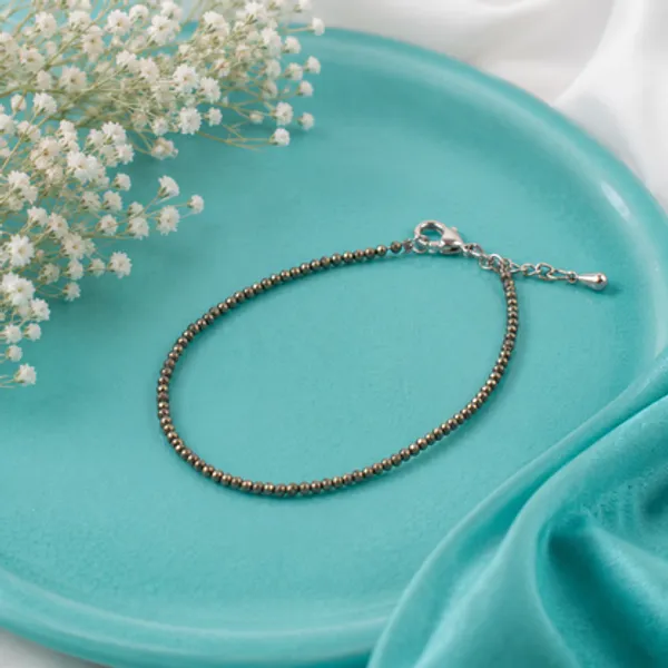 Original_Pyrite_Beaded_Anklet_925_Silver_Locking_-_Single