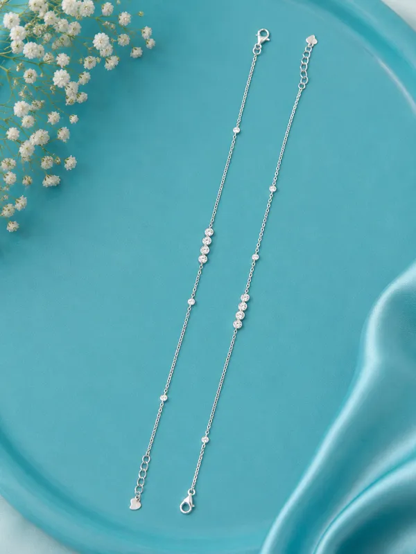 Cascade_Solitaire_Anklet_925_Silver_-_Single
