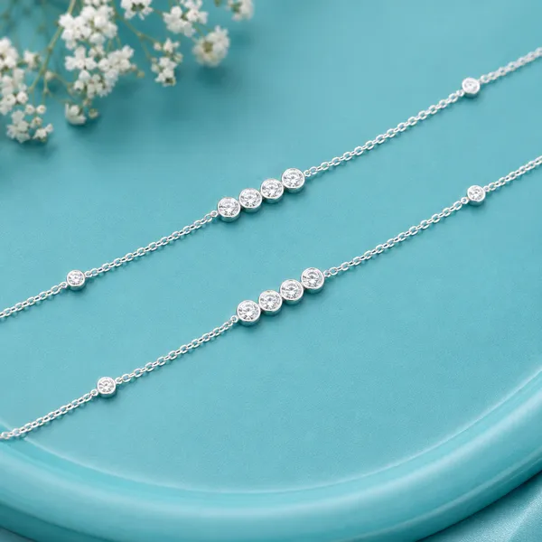 Cascade_Solitaire_Anklet_925_Silver_-_Single