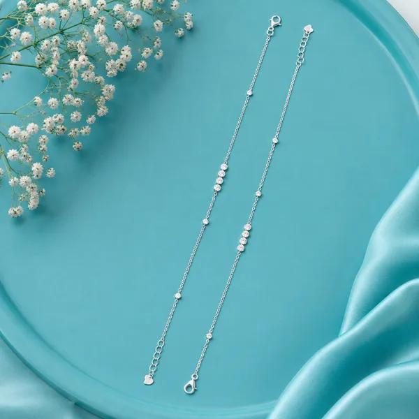 Cascade_Solitaire_Anklet_925_Silver_-_Single