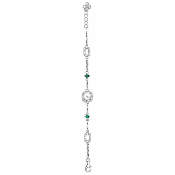 Emerald_&_Pearl_Halo_Bracelet_-_Green_-_Made_With_925_Silver
