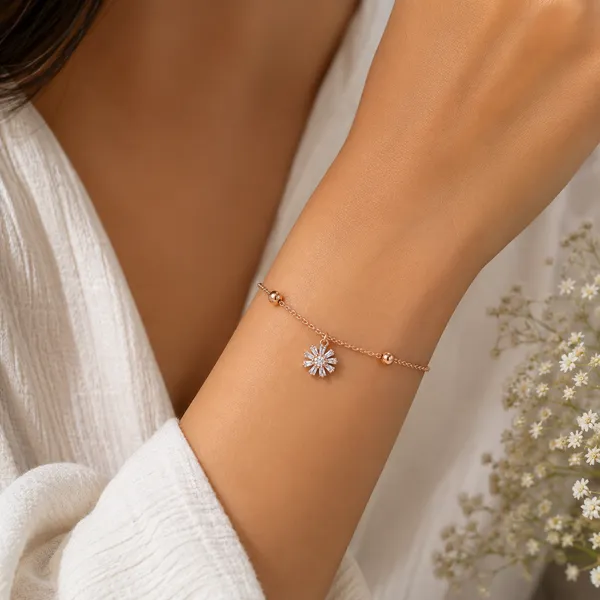 Blooming_Daisy_Drop_Bracelet_-_Rose_Gold_-_Made_With_925_Silver