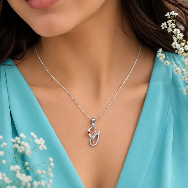 Serenade_Pink_Sapphire_&_Pave_Swan_Necklace__-_Made_with_925_Silver