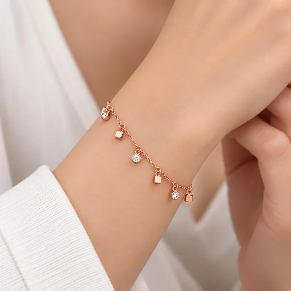 Geo-Crystal_Harmony_Drop_Bracelet_-_Rose_Gold_-_Made_With_925_Silver