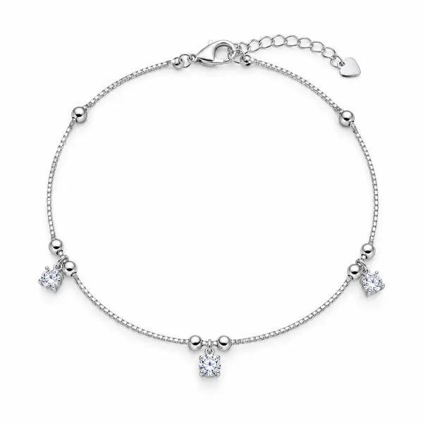 Round_Solitaire_Charms_Anklet_-_925_Silver_-_Single