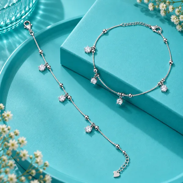 Round_Solitaire_Charms_Anklet_-_925_Silver_-_Single