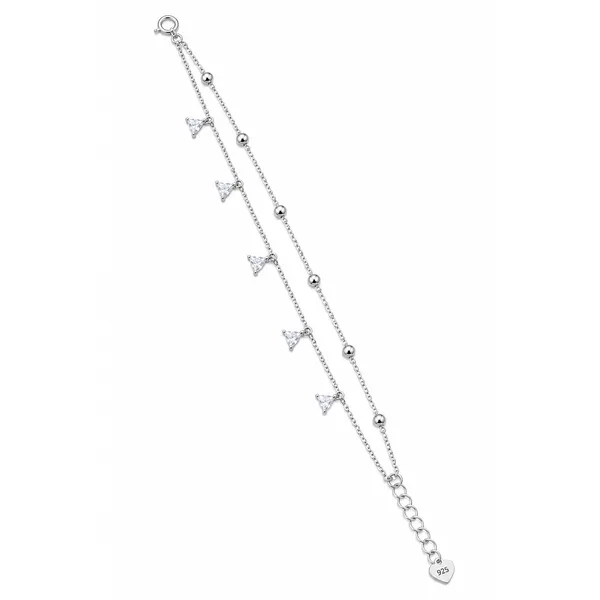 Celeste_Traingle_Charms_Double_Layer_Anklet_925_Silver_-_Single