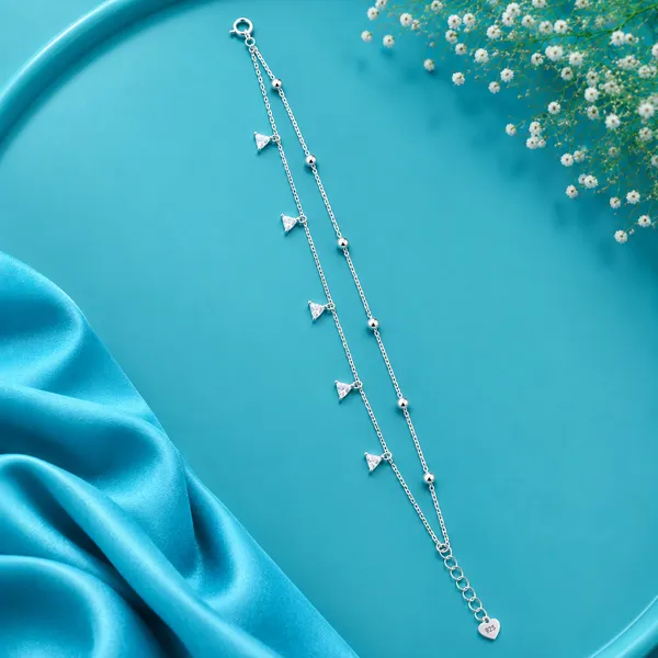 Celeste_Traingle_Charms_Double_Layer_Anklet_925_Silver_-_Single