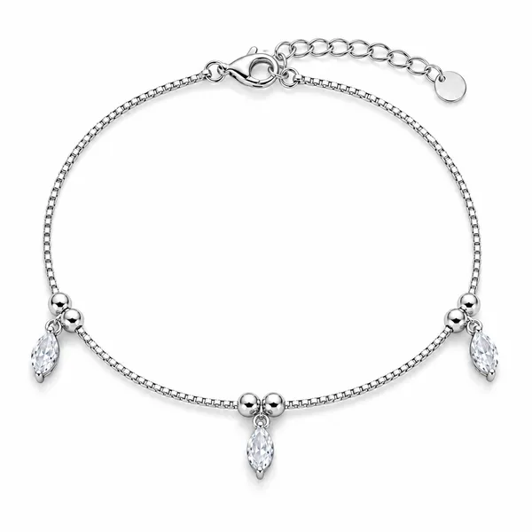 Marquise_Solitaire_Charms_Anklet_-_925_Silver_-_Single