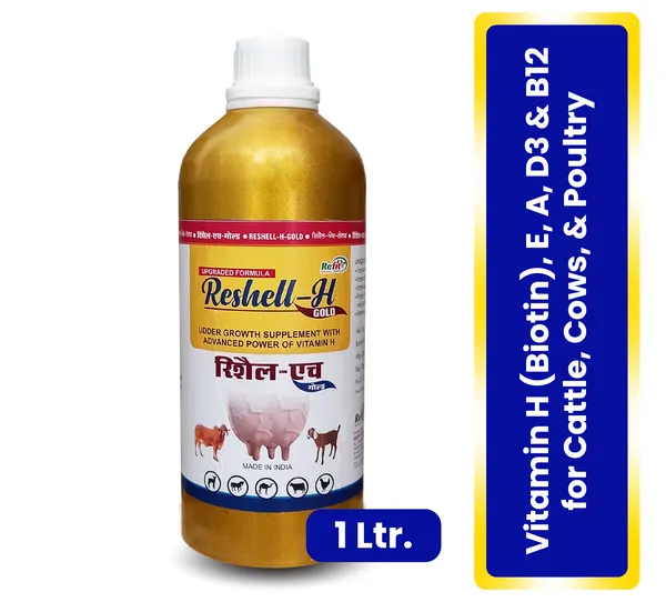 Veterinary_Vitamin_H_Supplement_for_Cow,_Cattle,_Goat,_Chicken,_Layers,_Broilers,_Poultry_and_Other_Livestock_Animals,_Reshell-H_GOLD_1_Ltr