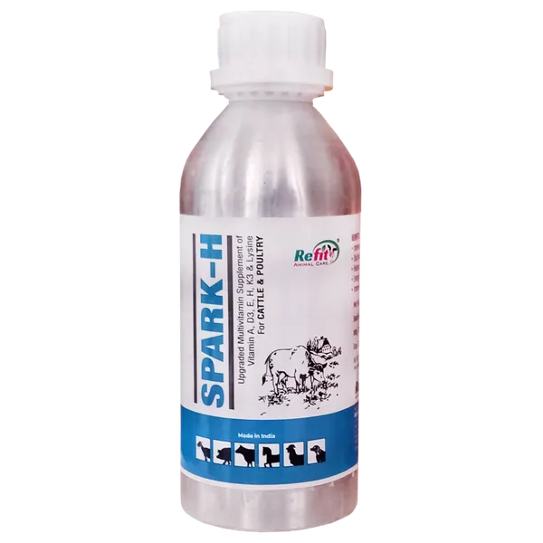 Veterinary_Multivitamins_A,_D3,_E,_H,_K3,_Lysine_for_Cow,_Cattle_&_Poultry,_Spark-H_500_ml.