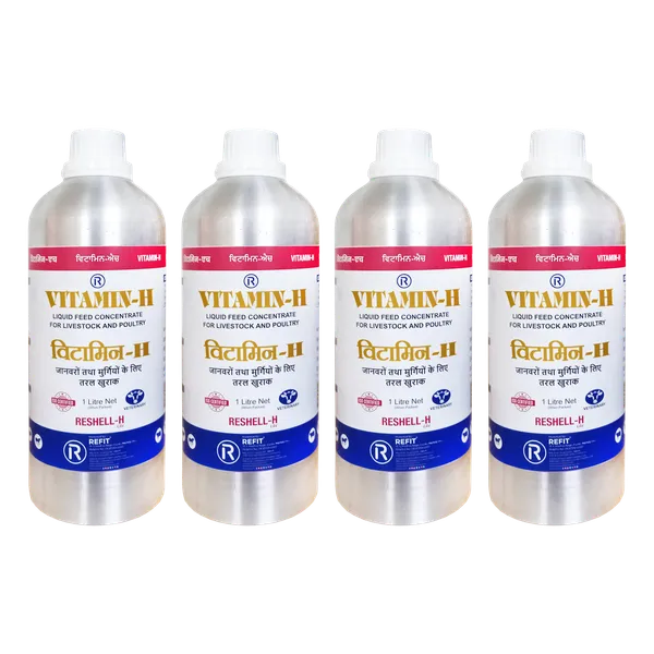 Vitamin_H_Supplement_for_Cow,_Cattle,_Buffalo,_Goat,_Chicks,_Chicken,_Poultry_and_Livestock_Animals,_Reshell-H_(Lite)_1_Ltr_(Set_of_4_Pcs)