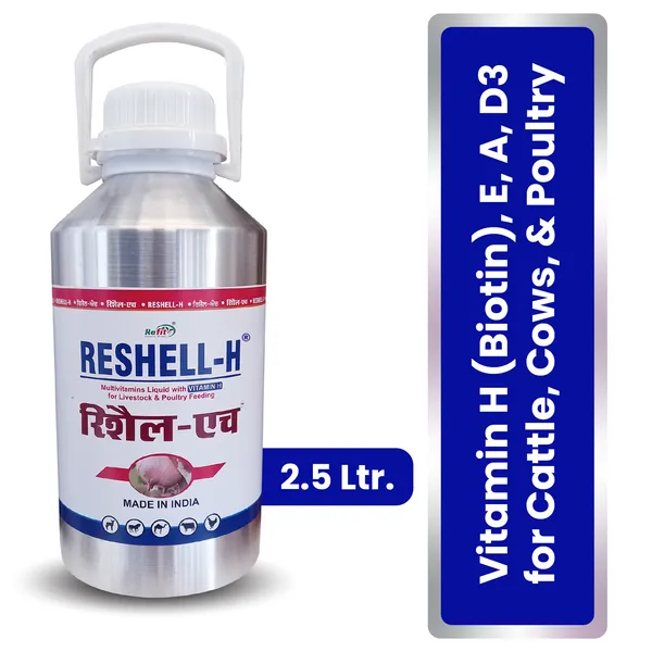 Veterinary_Vitamin_H_Supplement_for_Cow,_Cattle,_Goat,_Chicken,_Layers,_Broilers,_Poultry_and_Other_Livestock_Animals,_Reshell-H_2.5_Ltr.