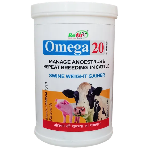 Swine_Weight_Gainer_and_Repeat_Breeding_Treatment_in_Cattle,_Omega-20_Powder_500_gm